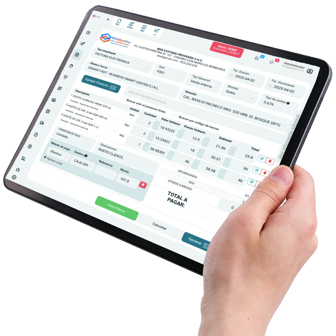 App de la plataforma factura master